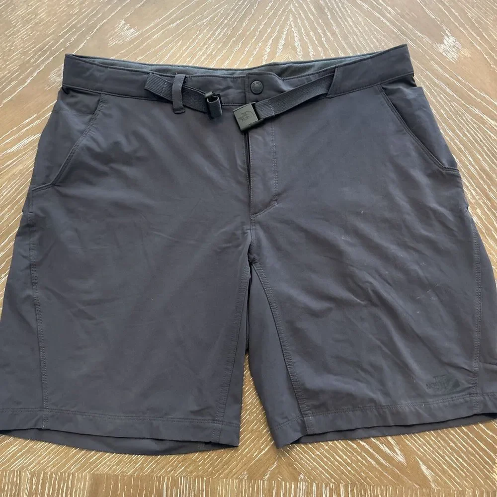 North Face Mens‎ Shorts Size 40 Gray Slash Pockets Belted Camping Hiking Outdoor